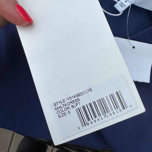 Likely Malta Bodycon Mini Dress Blue Asymmetric Ruffle Skirt Puff Sleeves Sz 6 - Picture 3 of 9